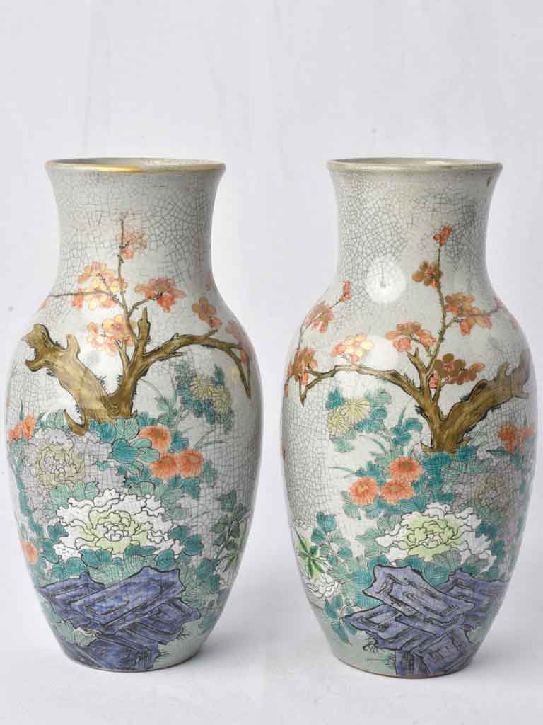 Pair of antique Japanese vases 12½"