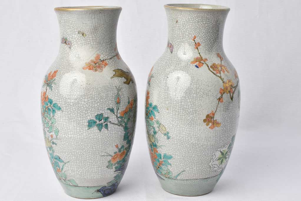 Pair of antique Japanese vases 12½"