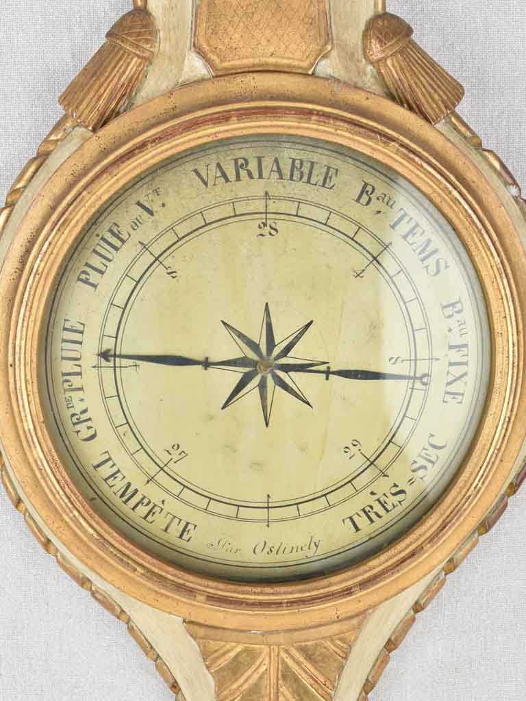 Barometer, Louis XVI-style, 19th-century 38½"