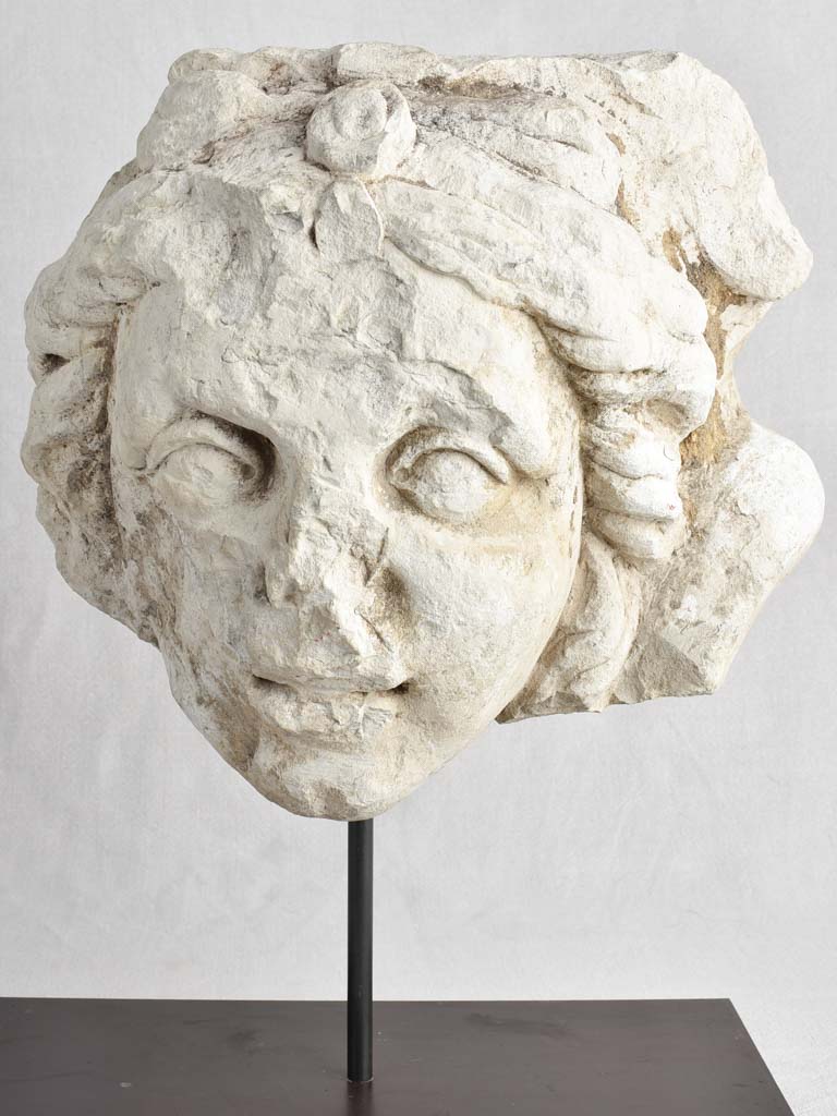 Sculpture, head of a woman, 18th-century, big 19¾"