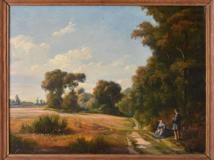 Small landscape painting - French 19th century 14¼" x 17¼"