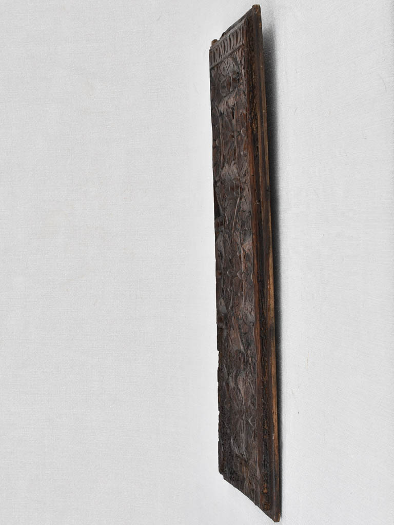 4 salvaged carved panels, early-17th-century 21¼"