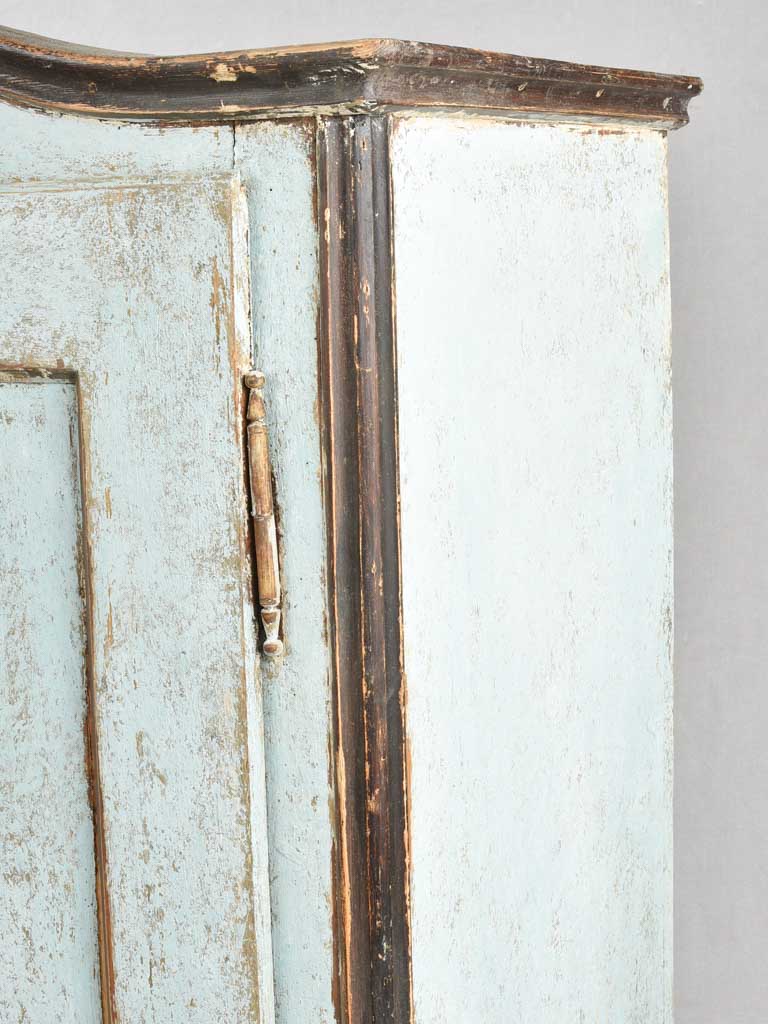 Antique food-store cupboard with blue patina 38½" x 67"