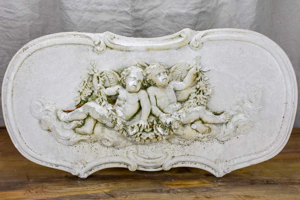 Pair of 1950's French plaster molds with cherubs