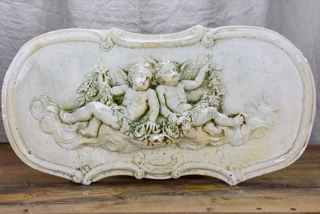 Pair of 1950's French plaster molds with cherubs