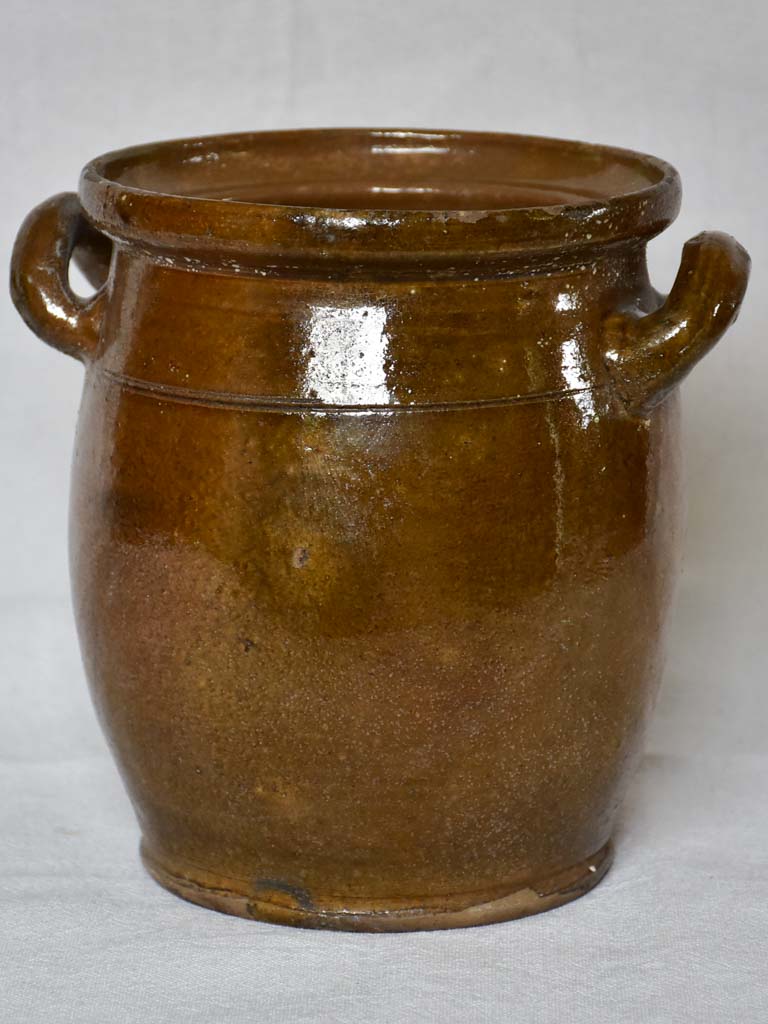 Antique French sandstone preserving pot from Savoy 8"