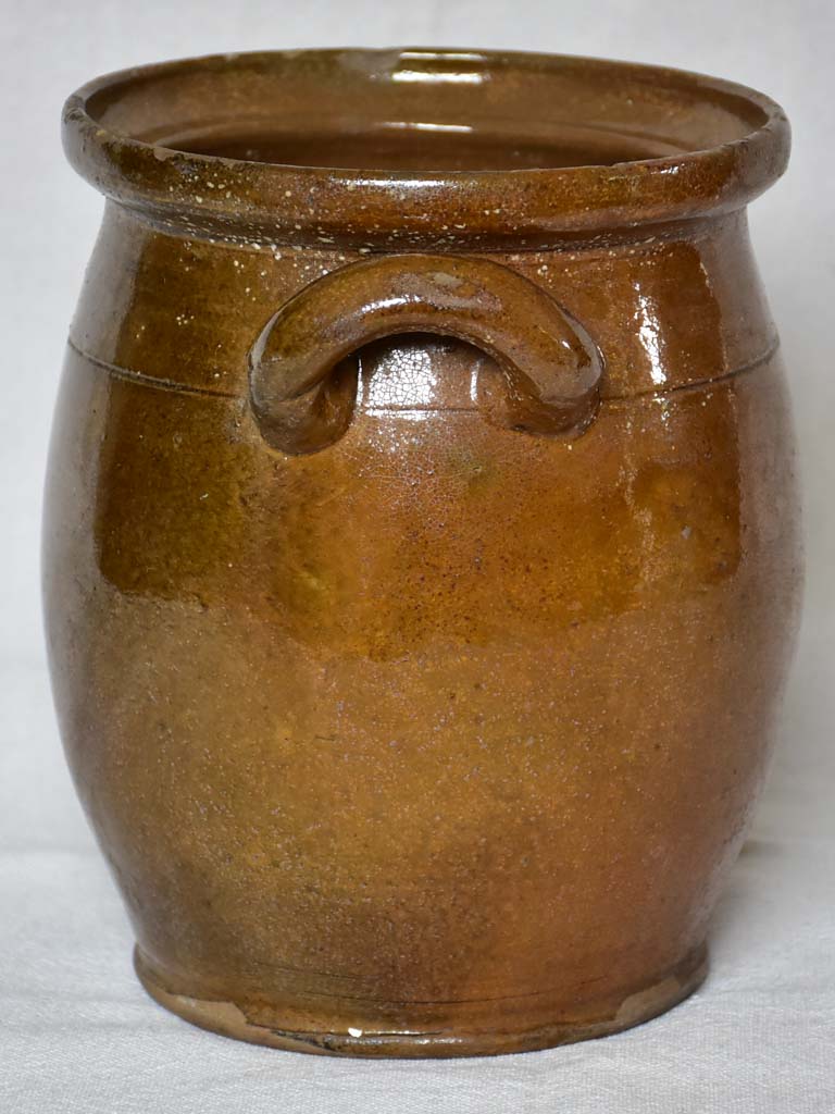 Antique French sandstone preserving pot from Savoy 8"