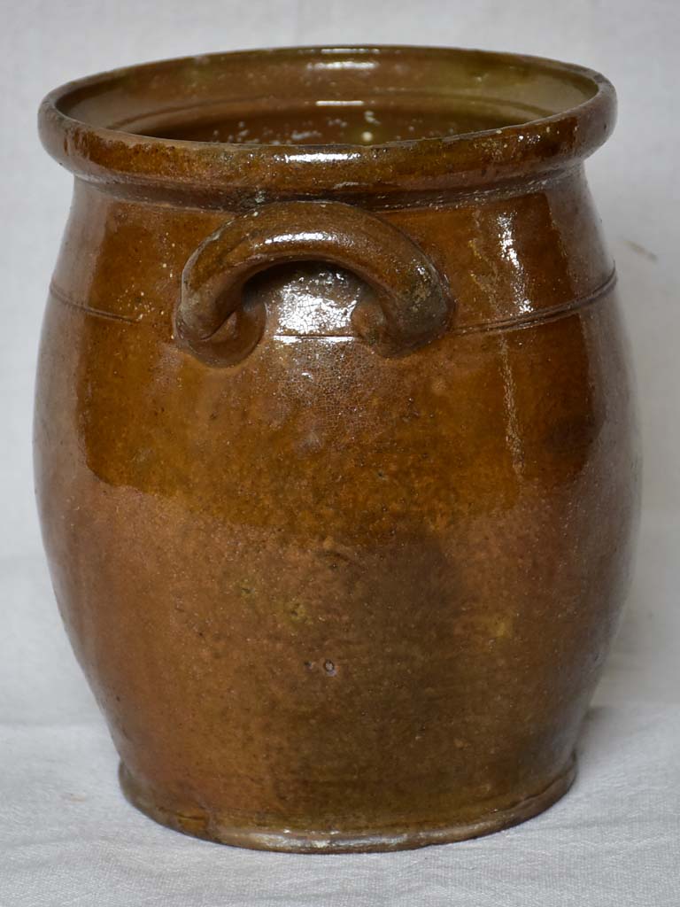 Antique French sandstone preserving pot from Savoy 8"