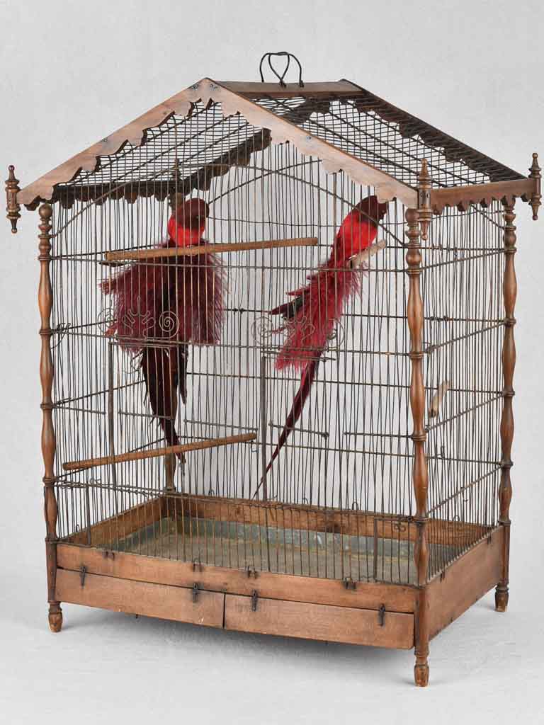 Birdcage, wood & iron, French, 19th-century, 30¼"