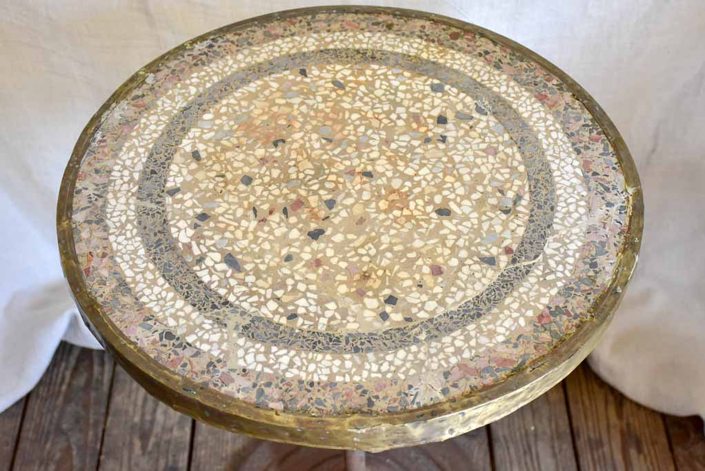 Early 20th Century French bistro table - mosaic with cast iron base