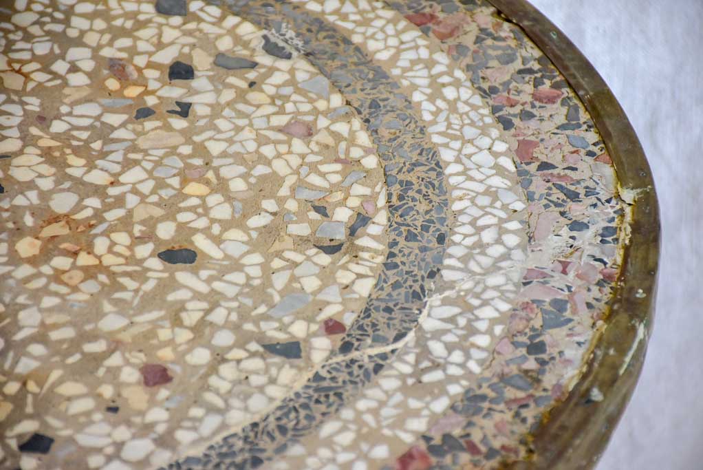 Early 20th Century French bistro table - mosaic with cast iron base