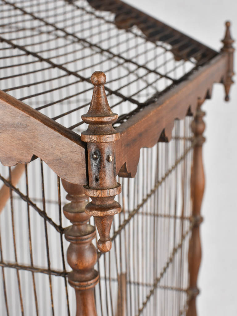 Birdcage, wood & iron, French, 19th-century, 30¼"