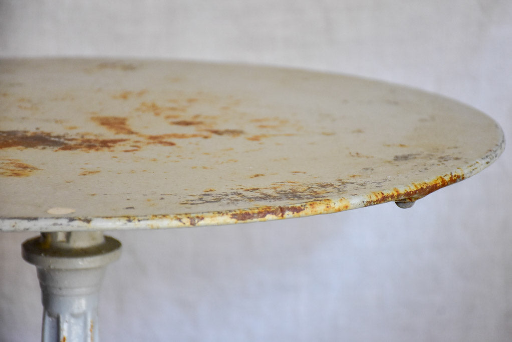Art Nouveau bistro table with light grey patina