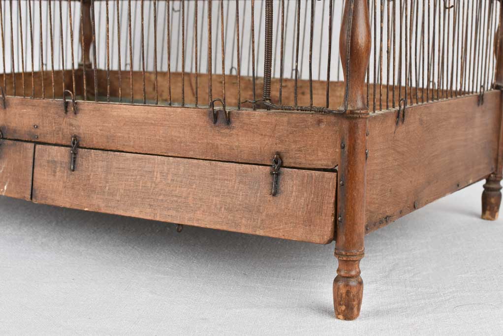 Birdcage, wood & iron, French, 19th-century, 30¼"