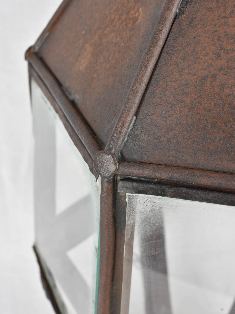 French lantern with glass panel detail