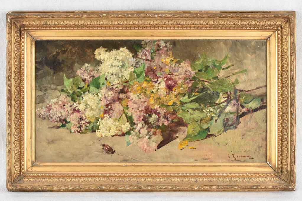 Floral still life, 19th-century, 16½" x 26½"
