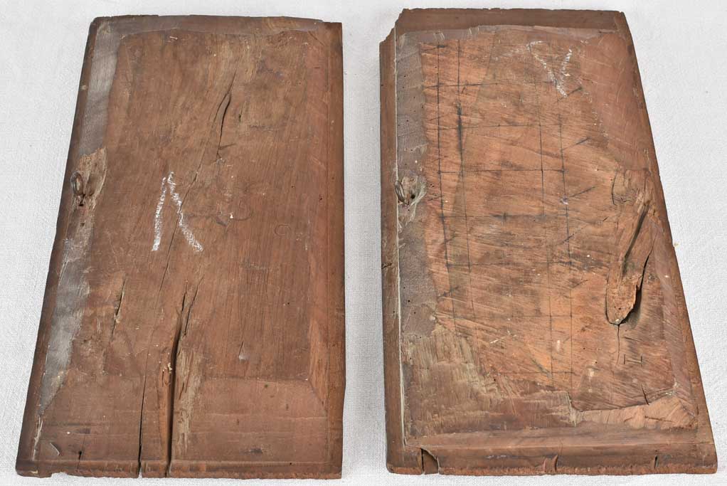 Boiserie panels, gilded bas relief, 9" x 19" (2)