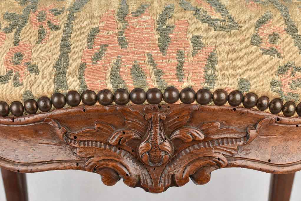 Louis XV Style Floral Walnut Chair