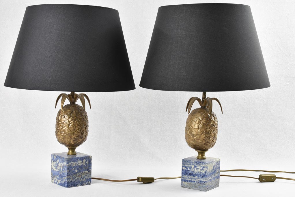 Pair of Maison Charles pineapple table lamps 21¾"
