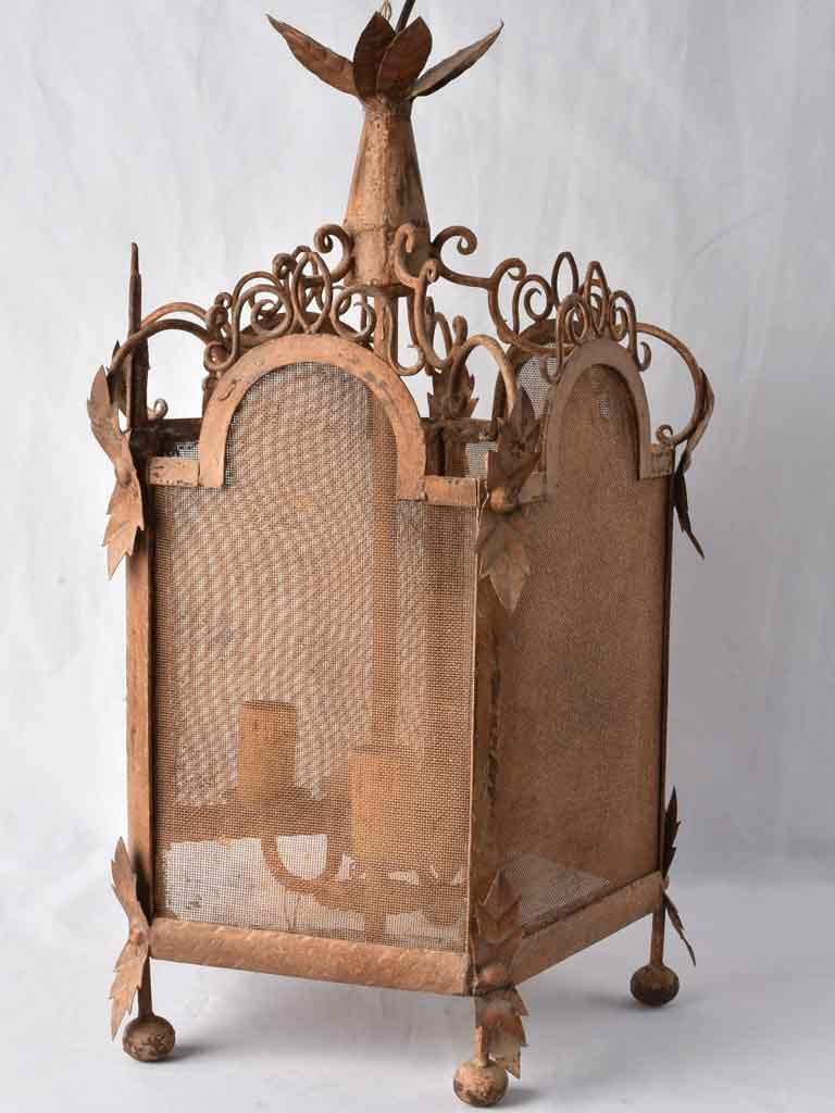 Very large lantern - red patina 30¾"
