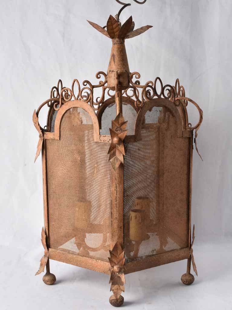 Very large lantern - red patina 30¾"