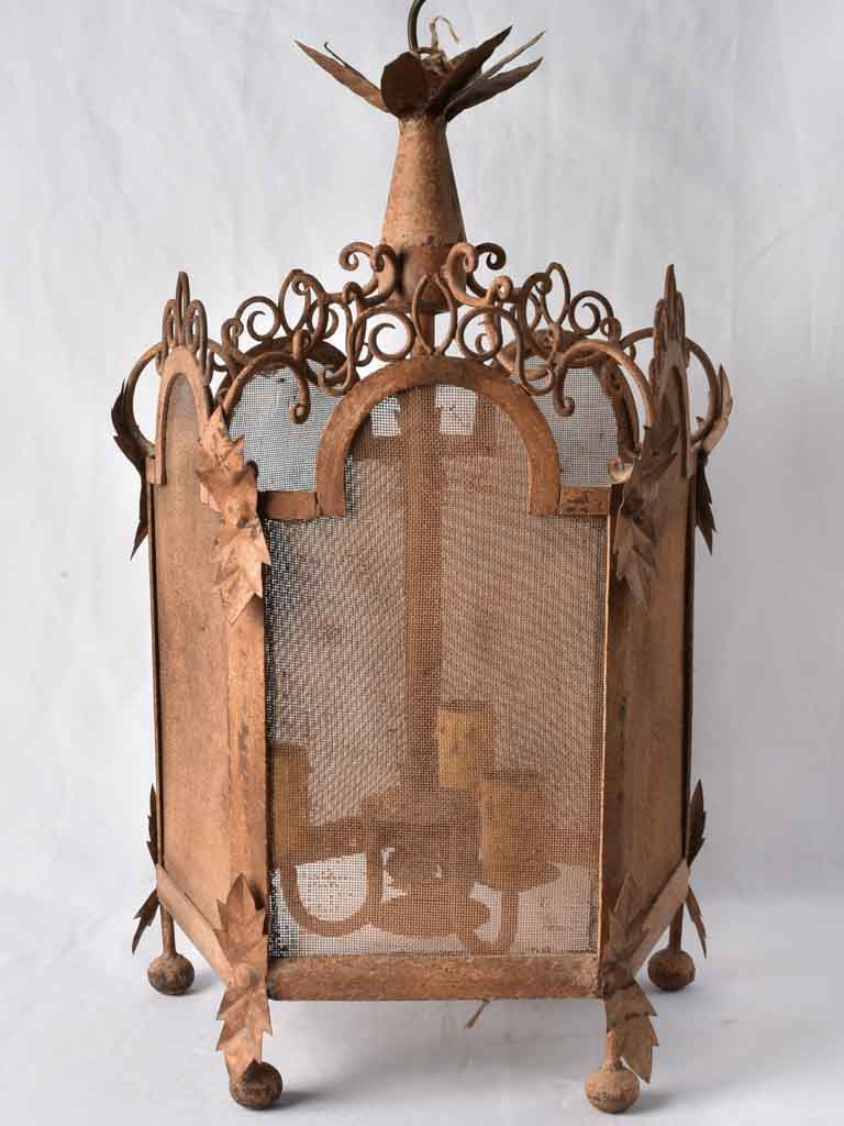 Very large lantern - red patina 30¾"