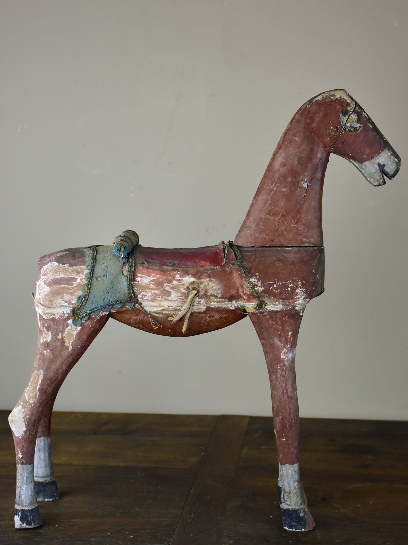 Antique rustic French toy horse - 19th Century