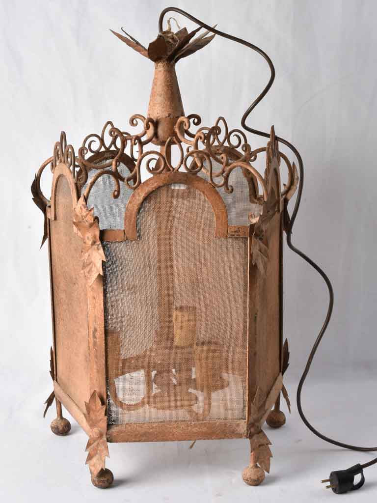 Very large lantern - red patina 30¾"
