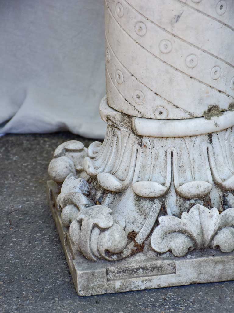 19th Century Carrara marble Corinthian column