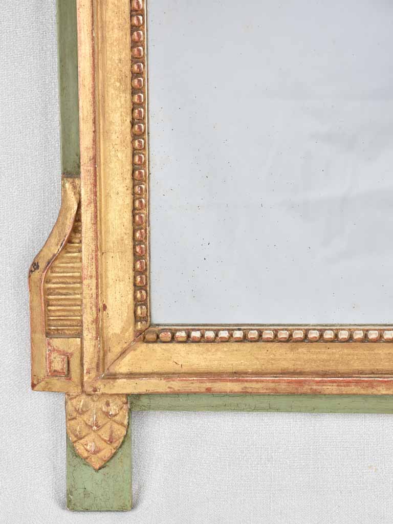 Large 19th century Beaucaire mirror with decorative crest 41¼" x 22½"