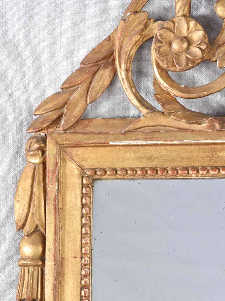 Large 19th century Beaucaire mirror with decorative crest 41¼" x 22½"