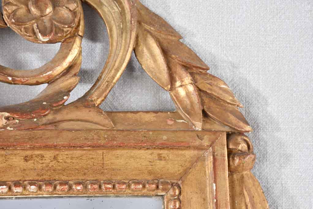 Large 19th century Beaucaire mirror with decorative crest 41¼" x 22½"