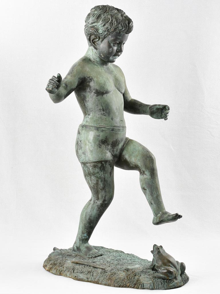 Bronze fountain - boy and frog 35¾"