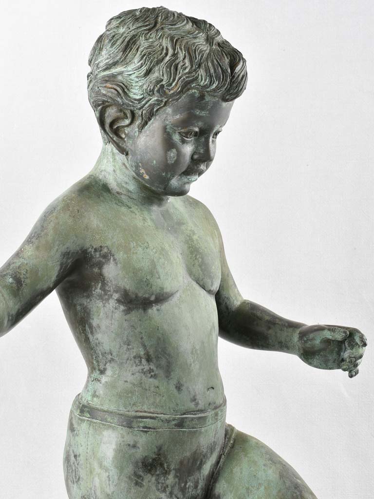 Bronze fountain - boy and frog 35¾"