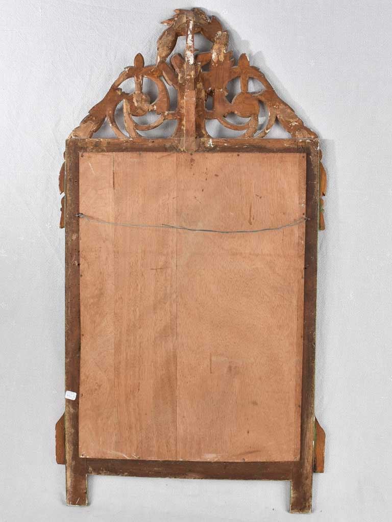 Large 19th century Beaucaire mirror with decorative crest 41¼" x 22½"