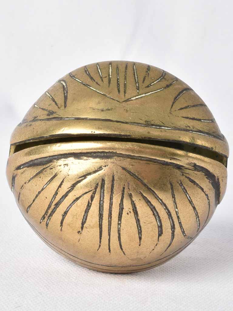 Aged patina French bronze cowbell