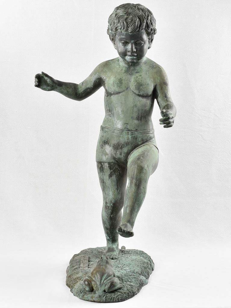 Bronze fountain - boy and frog 35¾"
