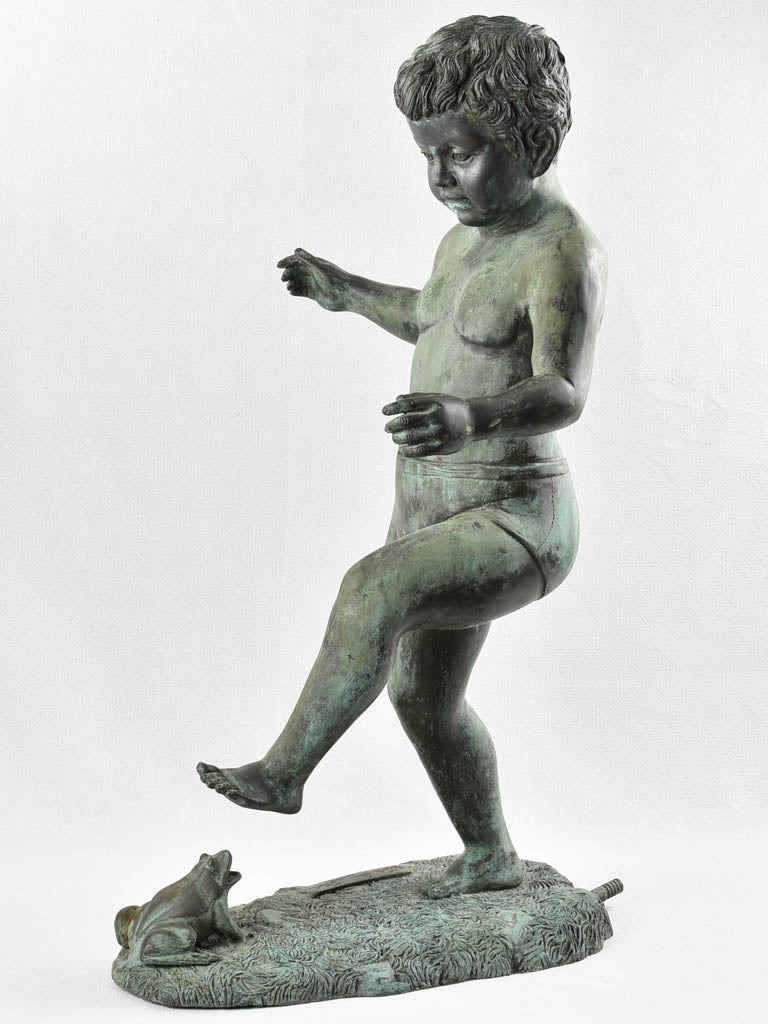 Bronze fountain - boy and frog 35¾"
