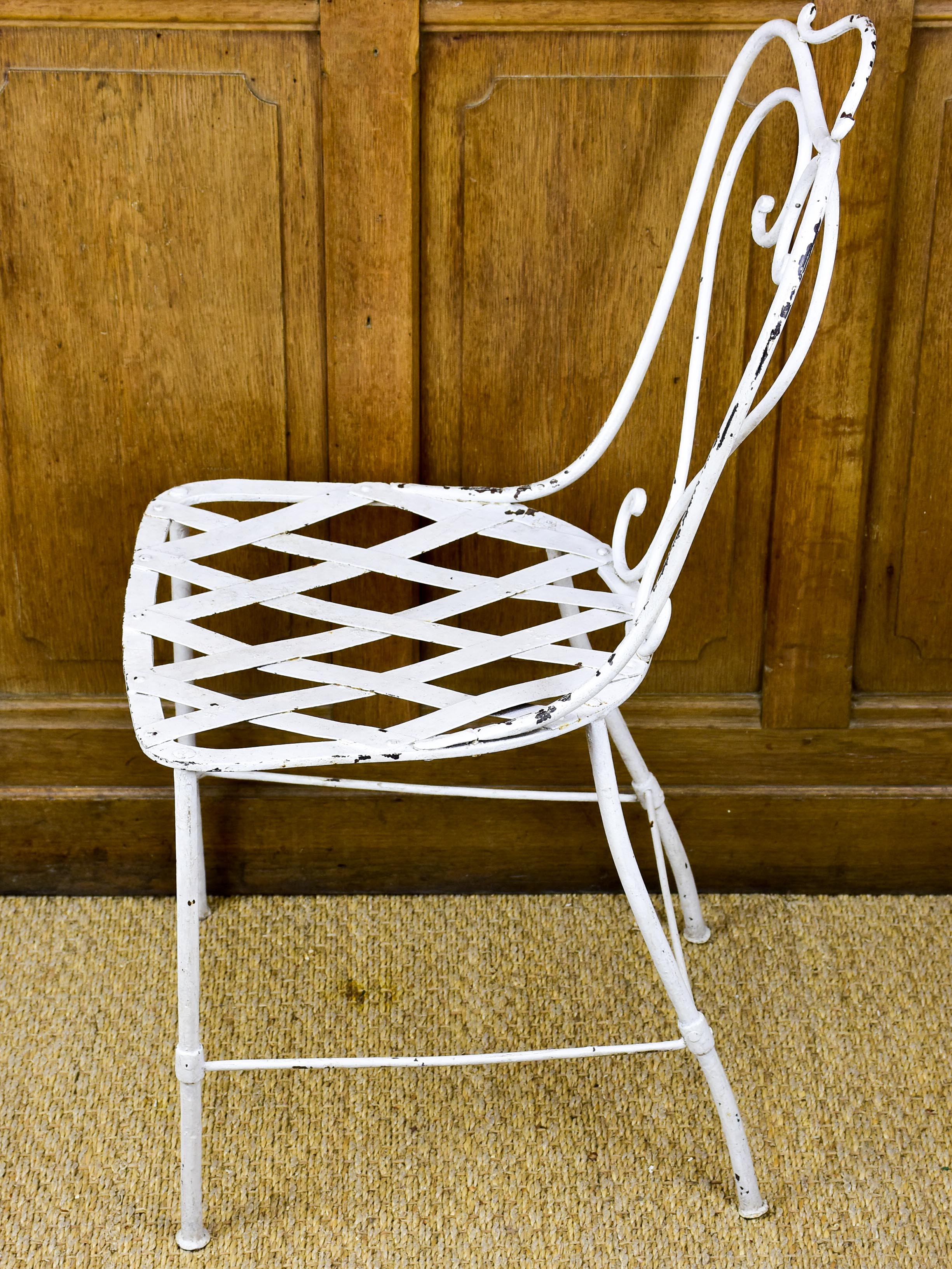 Antique French garden with footstool