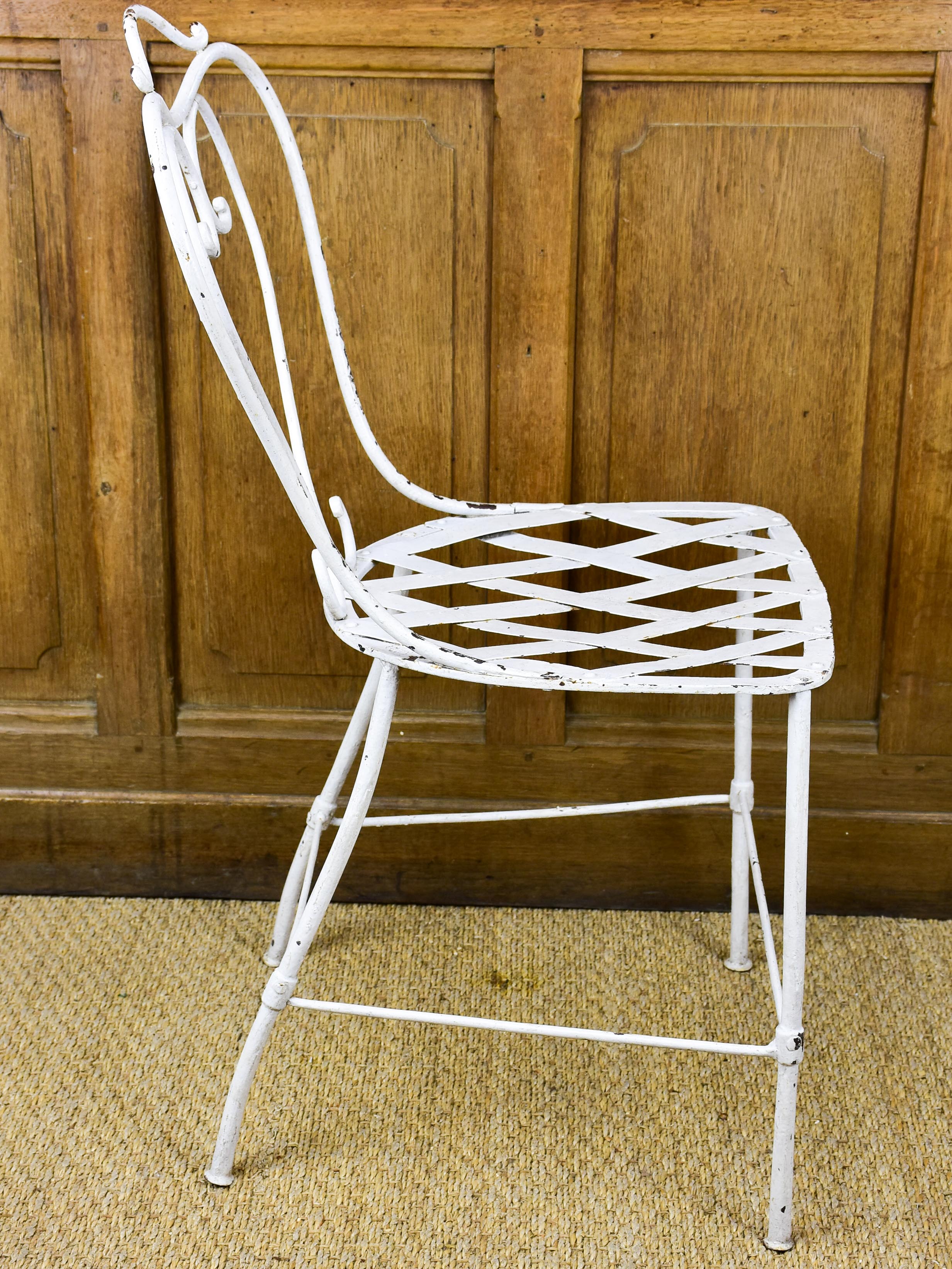 Antique French garden with footstool