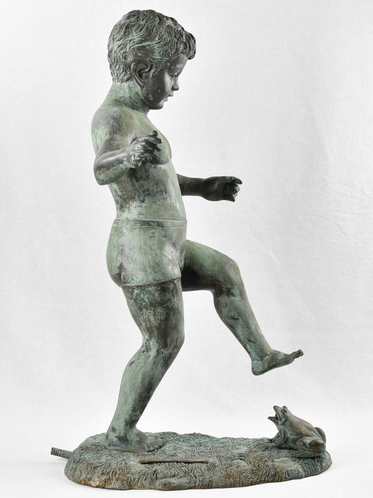 Bronze fountain - boy and frog 35¾"