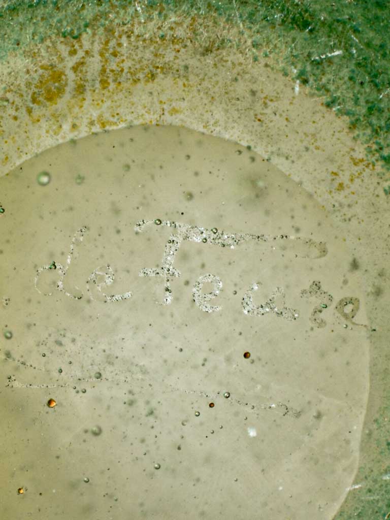 Green & orange Pate de verre glass pitcher - Georges de Feure (1868-1943) 7"