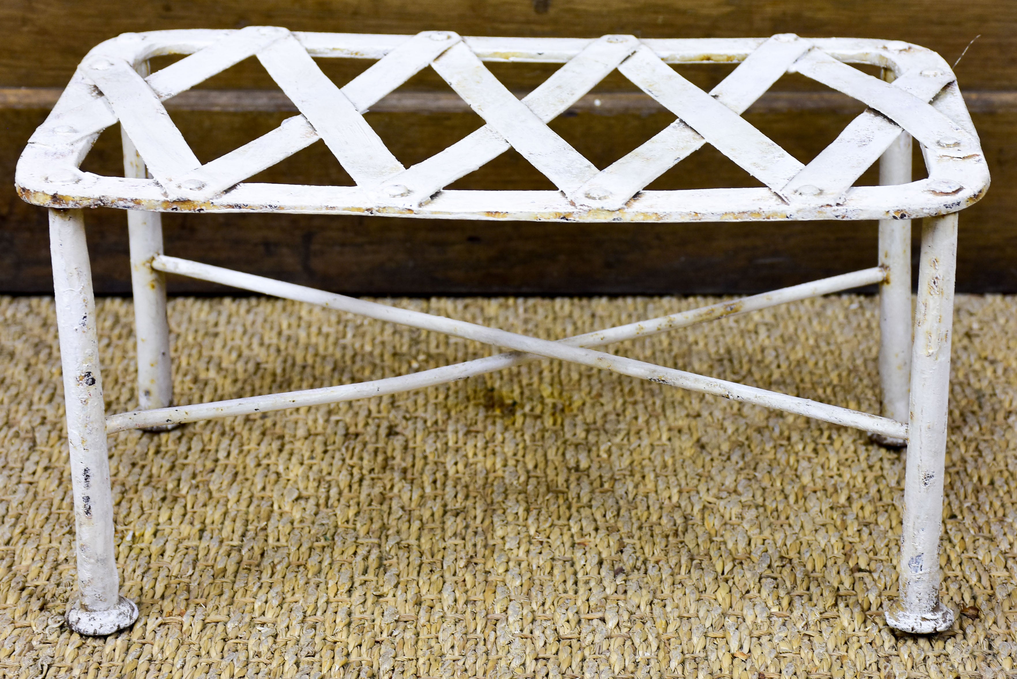 Antique French garden with footstool