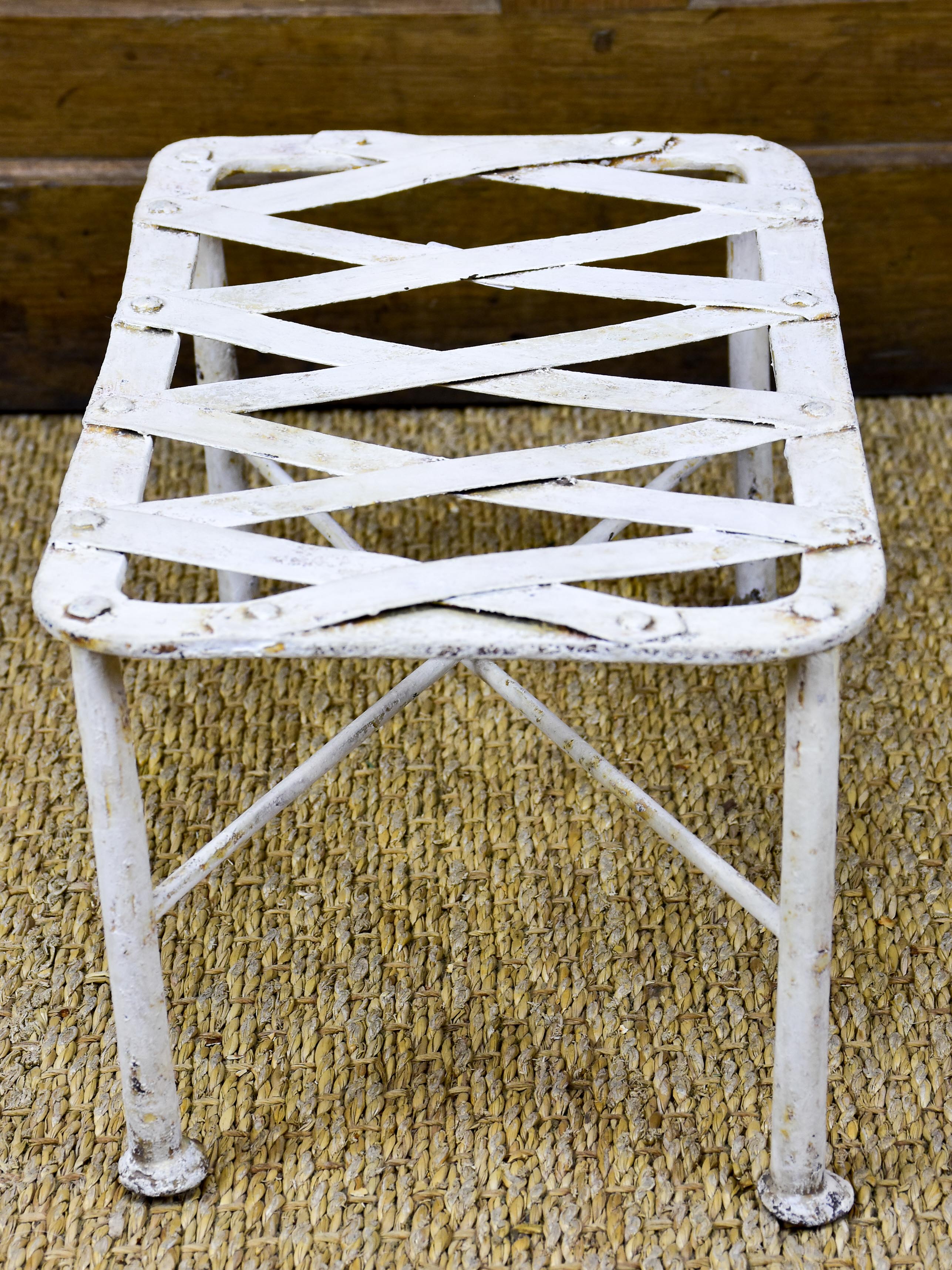 Antique French garden with footstool