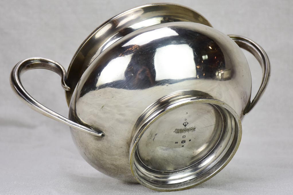 19th Century English sugar bowl - silver plate Elkington & Co 6" diameter