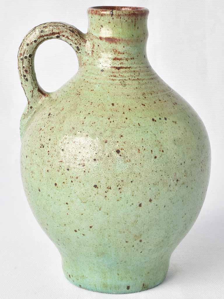 Vintage pitcher w/ celadon glaze 8¼"