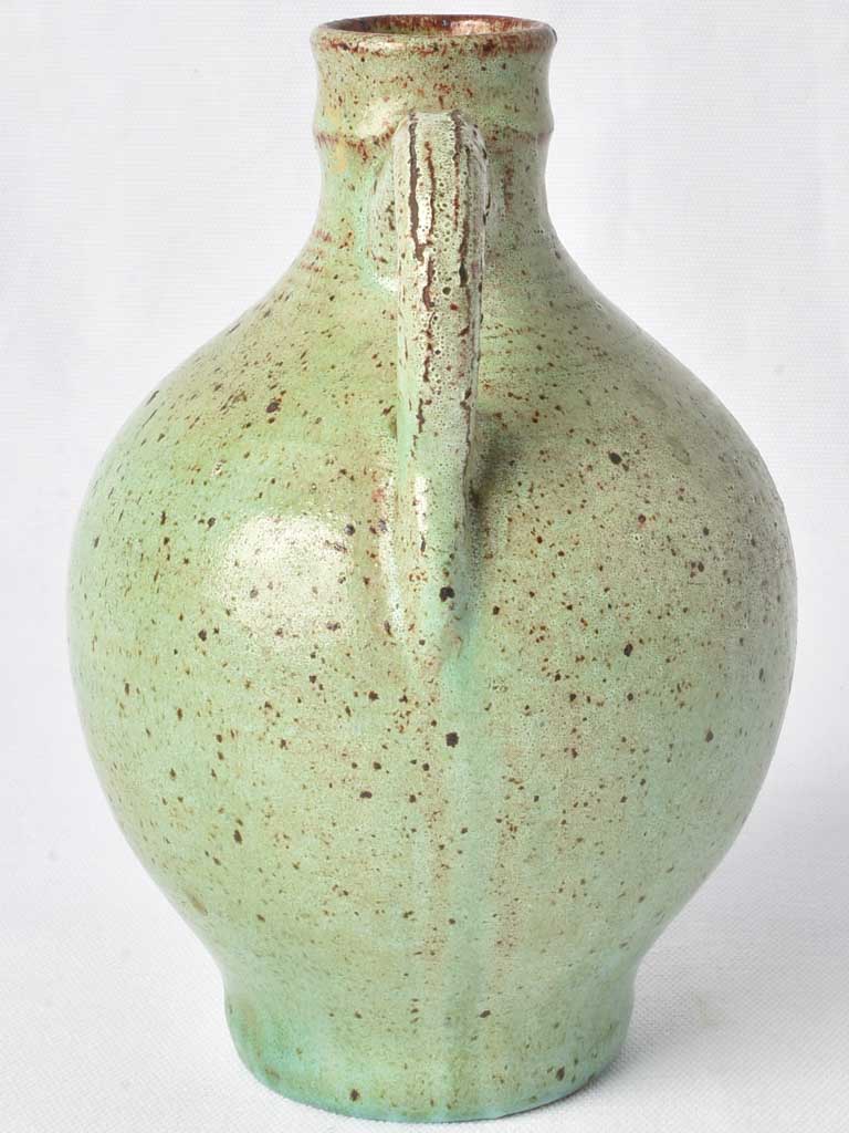 Vintage pitcher w/ celadon glaze 8¼"