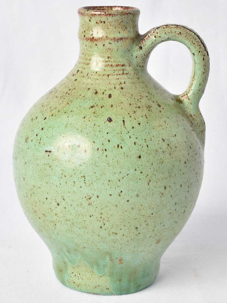 Vintage pitcher w/ celadon glaze 8¼"