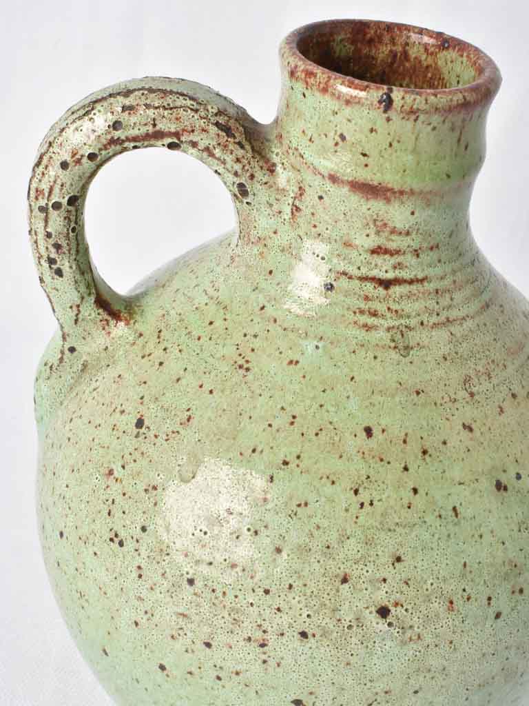 Vintage pitcher w/ celadon glaze 8¼"