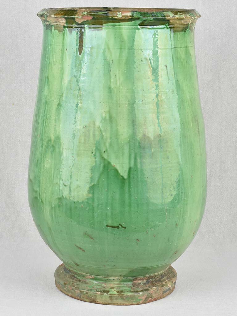 Olive jar, green glaze, Tournac, 19th-century 26¾"